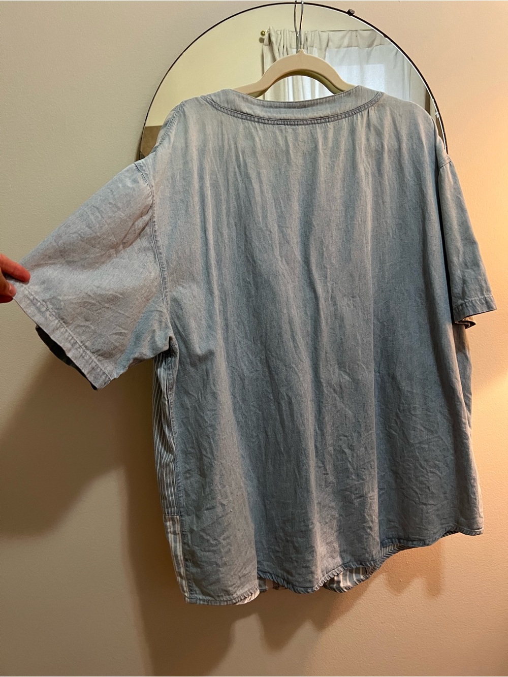 Vintage 100% cotton denim baseball shirt jersey XL - Picture 3 of 8